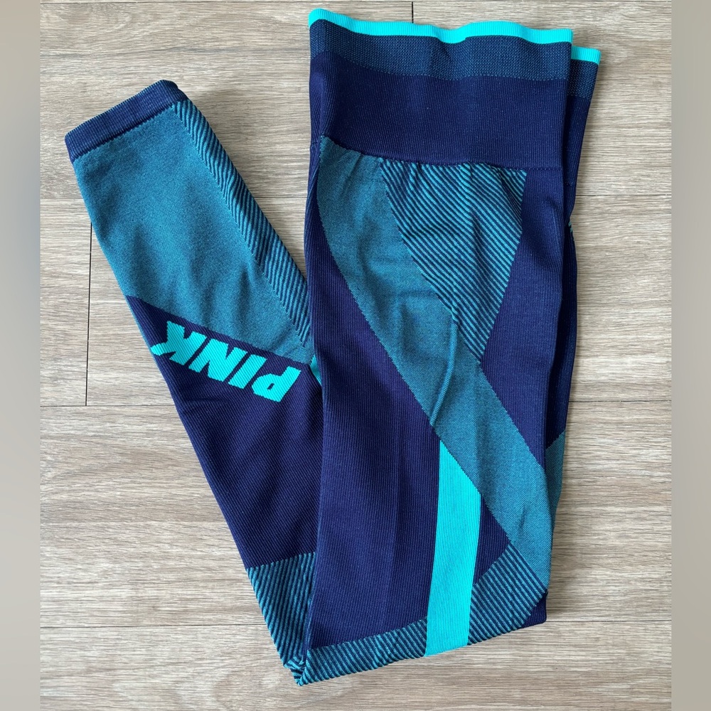 PINK Victoria's Secret Navy and Teal Leggings